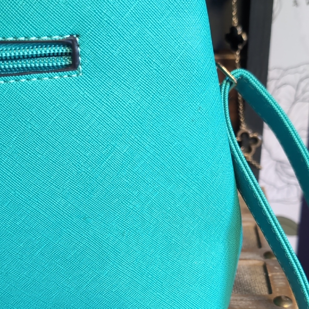 Vintage Style Sea Blue Classic Carryall Handbag - Picture 11 of 14